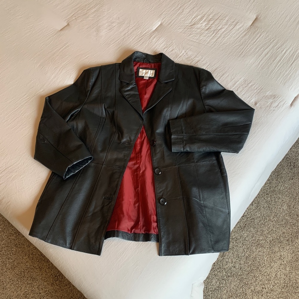 Black Leather Jacket-Fully Lined - image 3